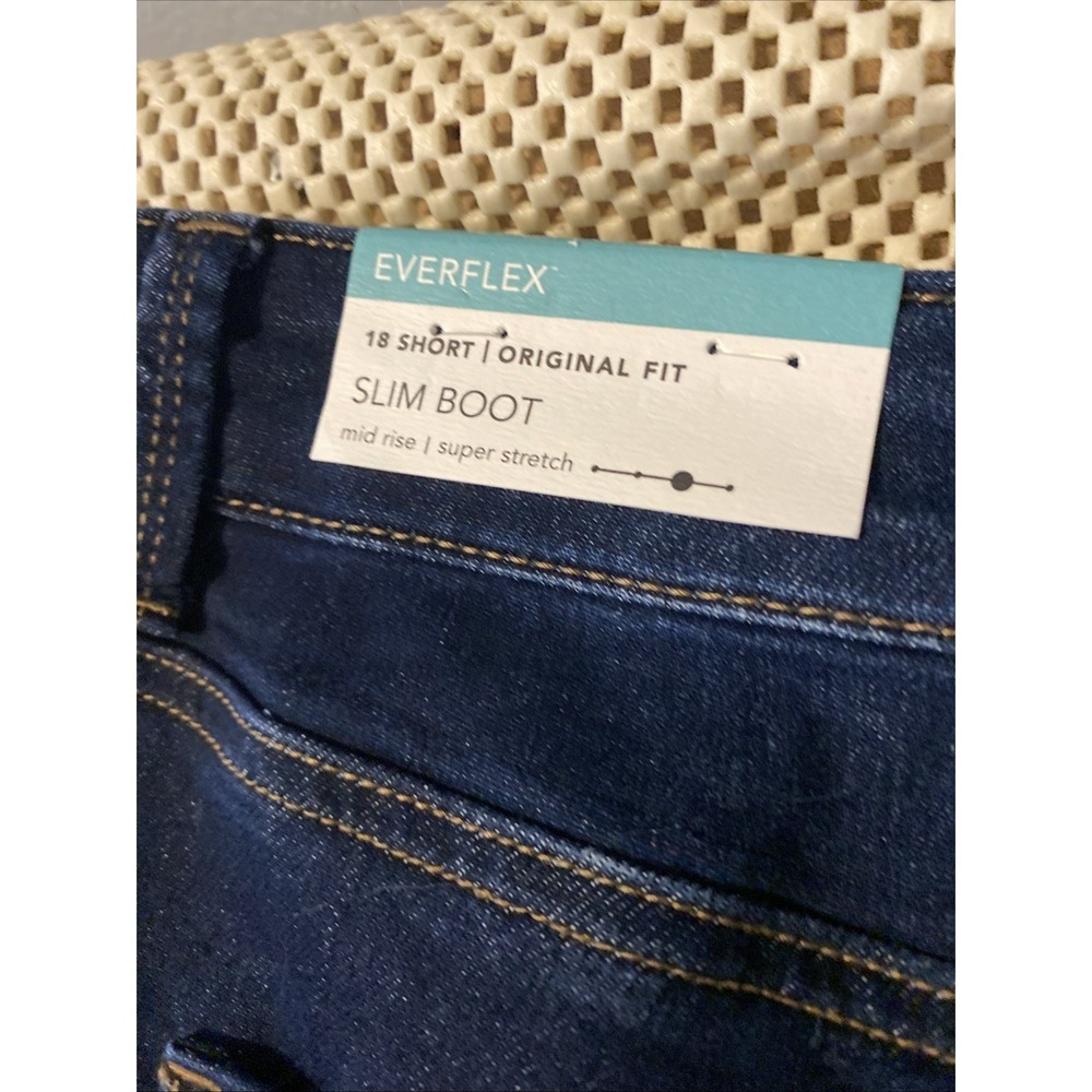 Maurice's Everflex 18 Short Original Fit Slim Bootcut Slits Dark - Picture 3 of 6